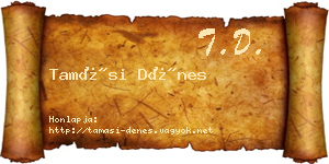 Tamási Dénes névjegykártya