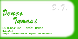 denes tamasi business card
