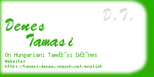 denes tamasi business card